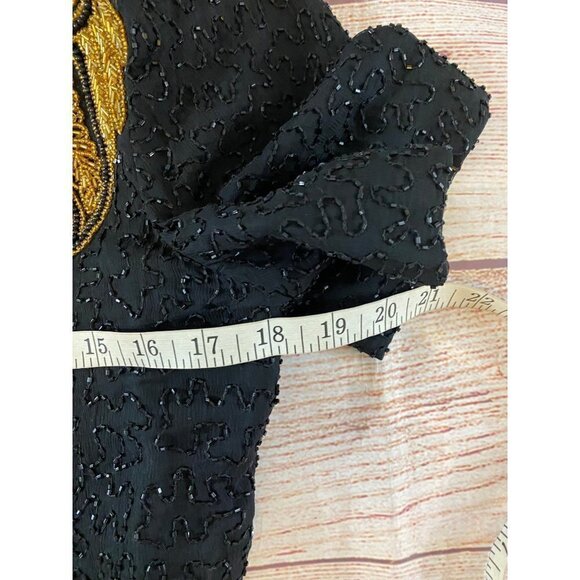 Vintage Stenay Women's 100% Silk Beaded Blouse - Large - Picture 6 of 10